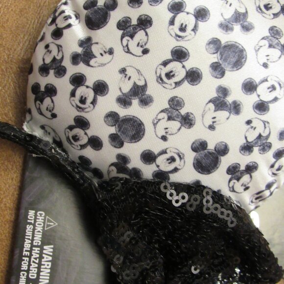 Disney Satin and sequins Mickey ears headband with a black bow - Picture 3 of 4